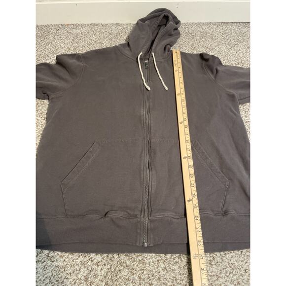 PACT XL 100% Organic Cotton Unisex, Mens, Dark Gray Zip-Up Hoodie - Picture 8 of 11